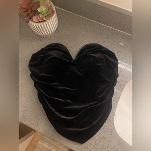 Express Black Velvet Sweetheart Top (never worn)